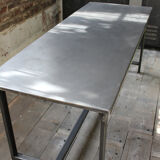 Industrial metal table of the 50s