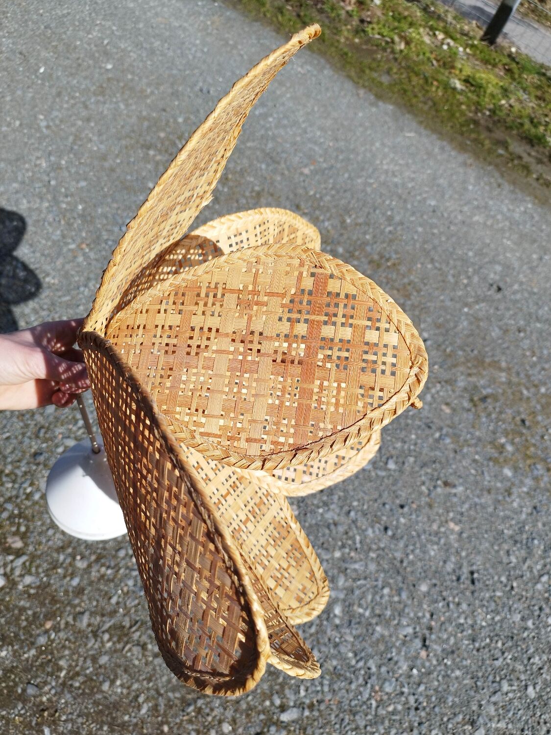 Suspension lampshade rattan straw flower