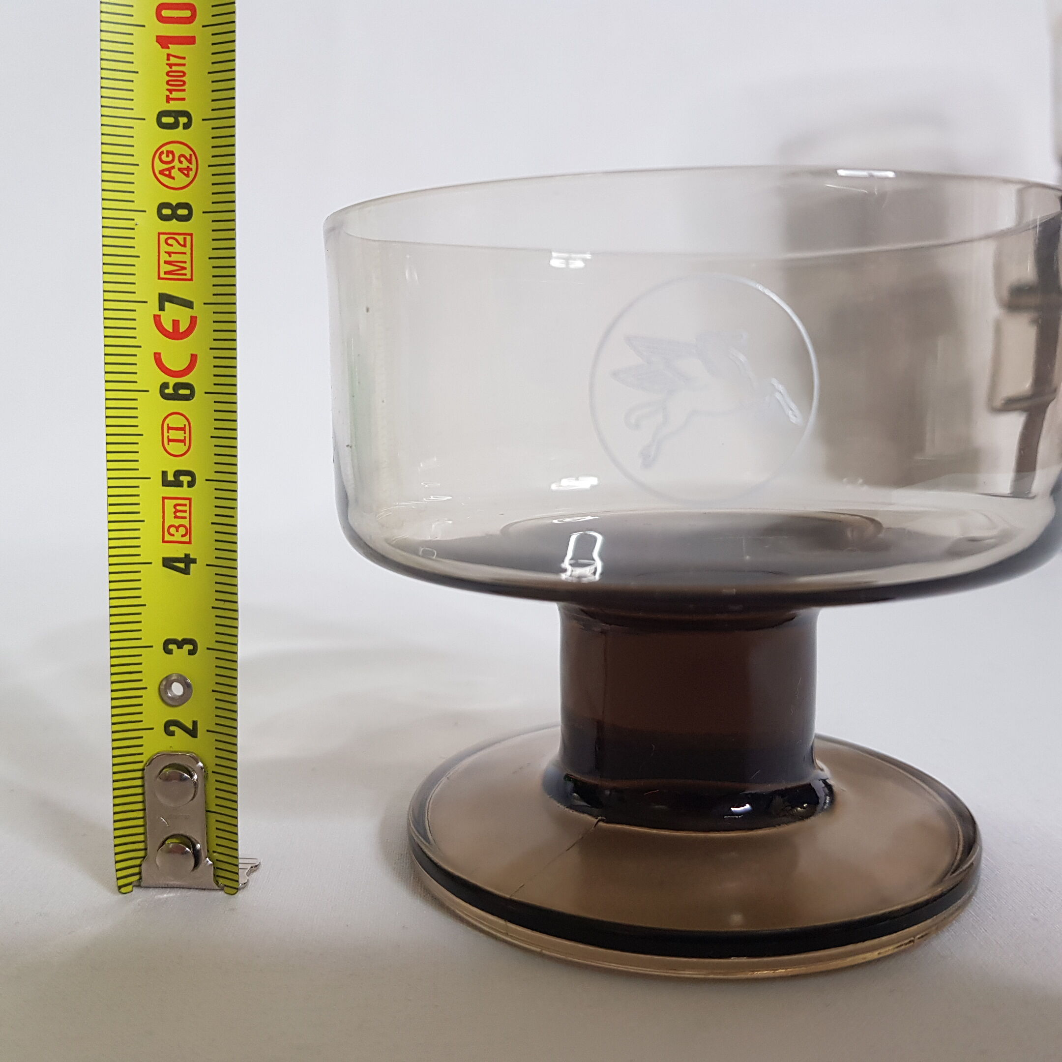 Lot of 5 champagne or vintage dessert glasses, Pegasus, 70s