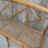 Former bench in wood and caning