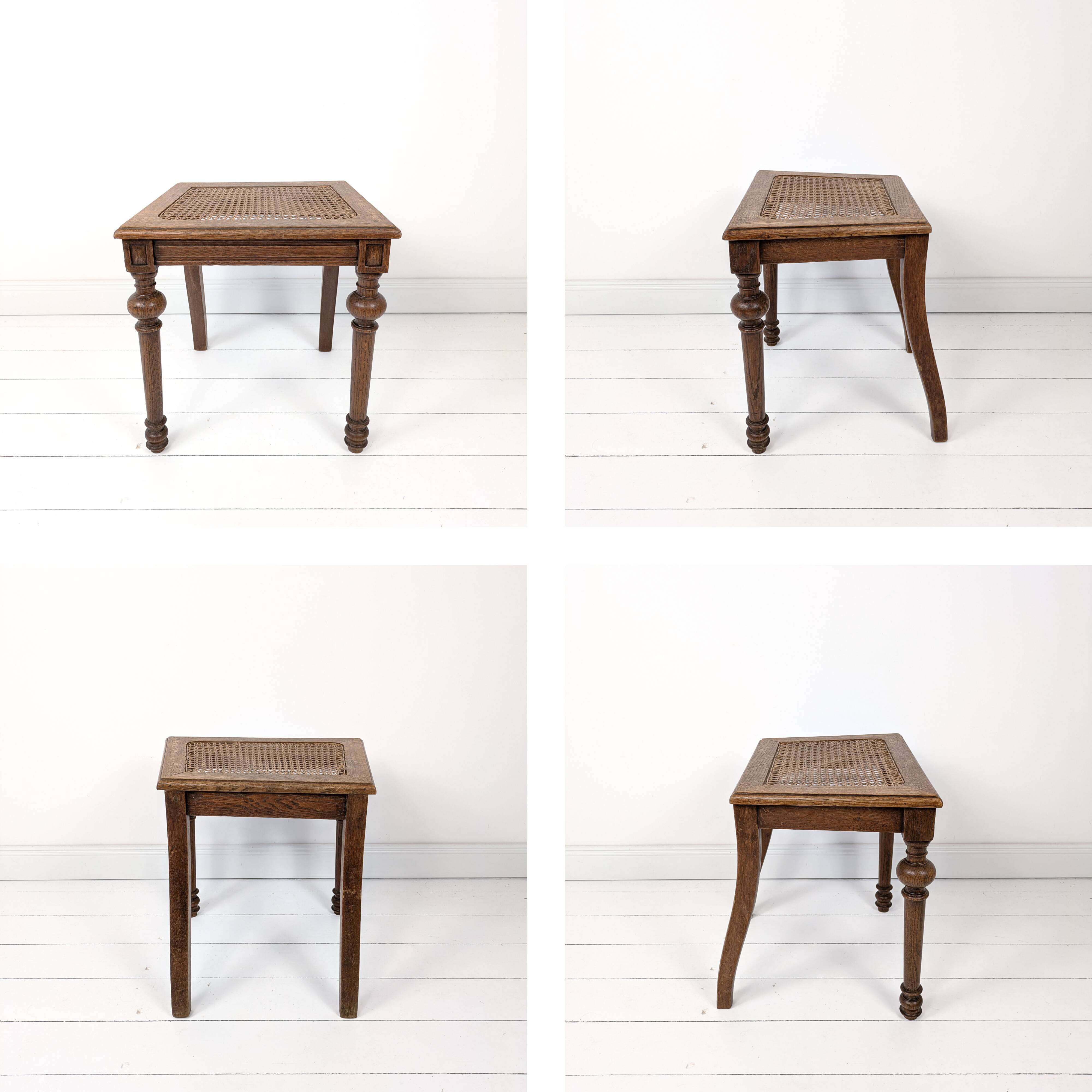 Tabouret vintage tressé viennois tourné table d'appoint vieux tabouret de piano banc de piano orneme