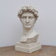 David head in waxed ivory white plaster