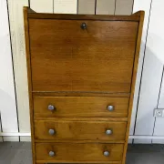 Vintage oak secretary – 1940s/1950s – 3 drawers