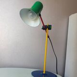 1980s metal desk lamp, Memphis style
