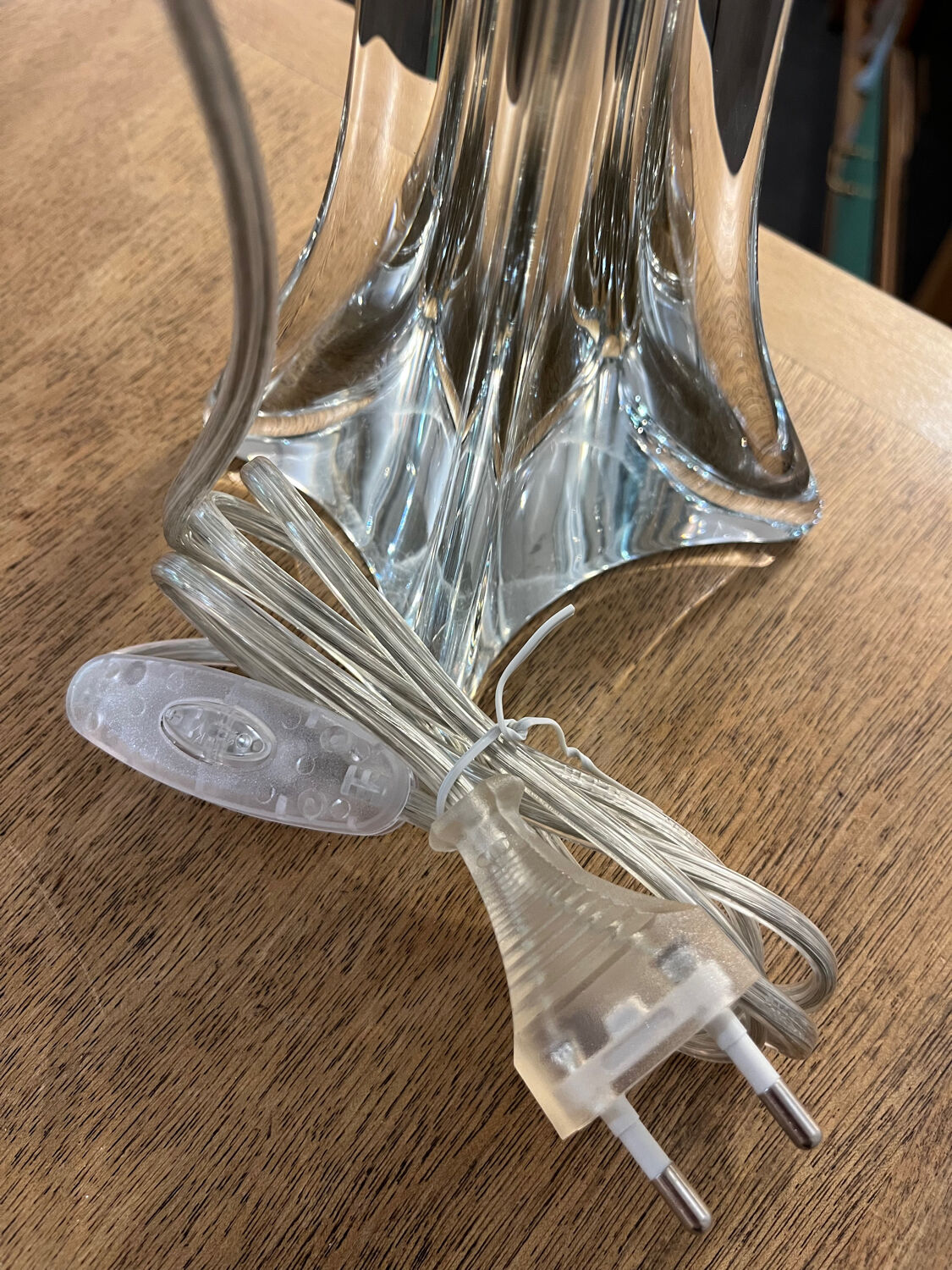 Crystal lamp base H24 cm re-electrified