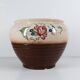 Globular ceramic vase by L. Dage, hand-painted floral decoration, style