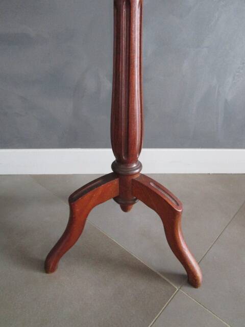 Old hot water bottle table, marble top