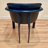 "Leolux" designer leather and metal armchair.