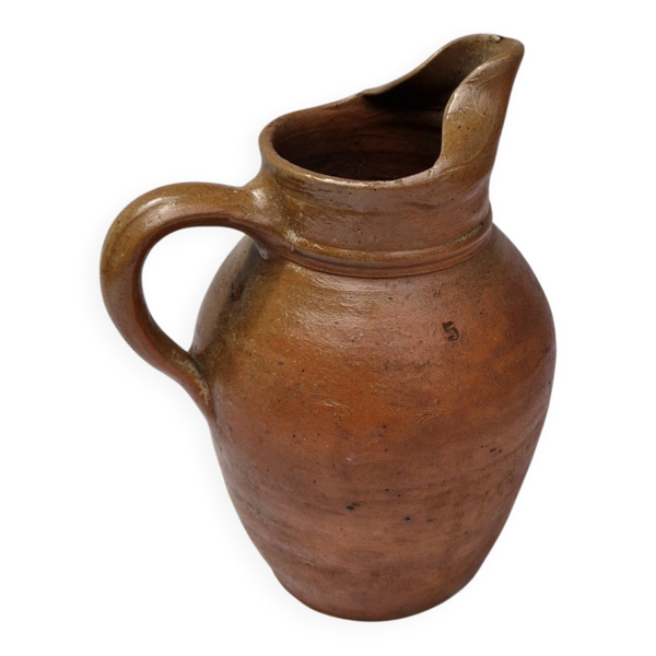 Ancienne cruche de ferme en grès; pichet à eau, vins, cidre... en grès