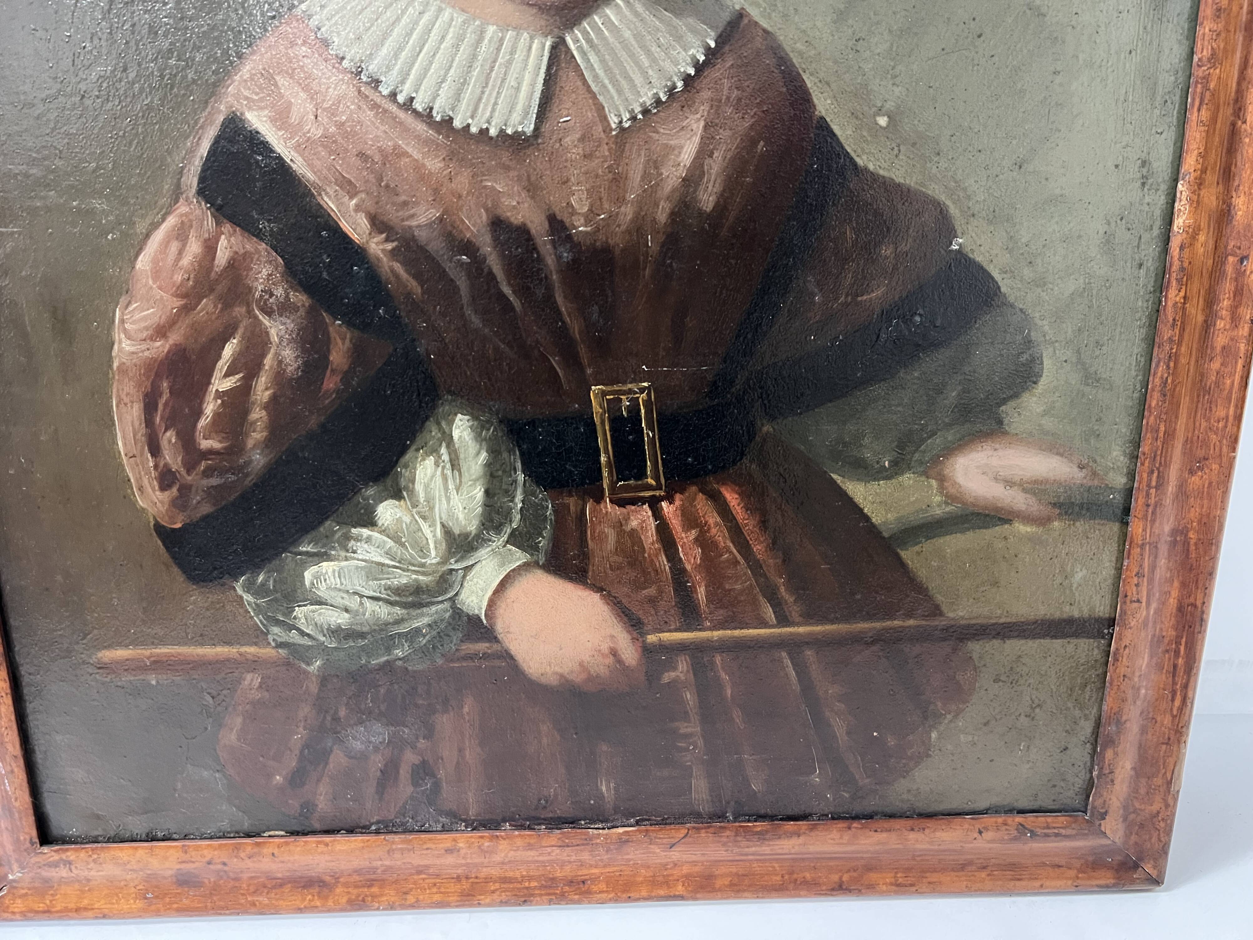 Oil on canvas depicting a young child, 19th century