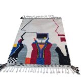 Tapis berbère bohemian en laine fait main 150 X 100 CM