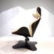 Stokke Varier Tok leather armchair with ottoman by Toshiyuki Kita, 1990