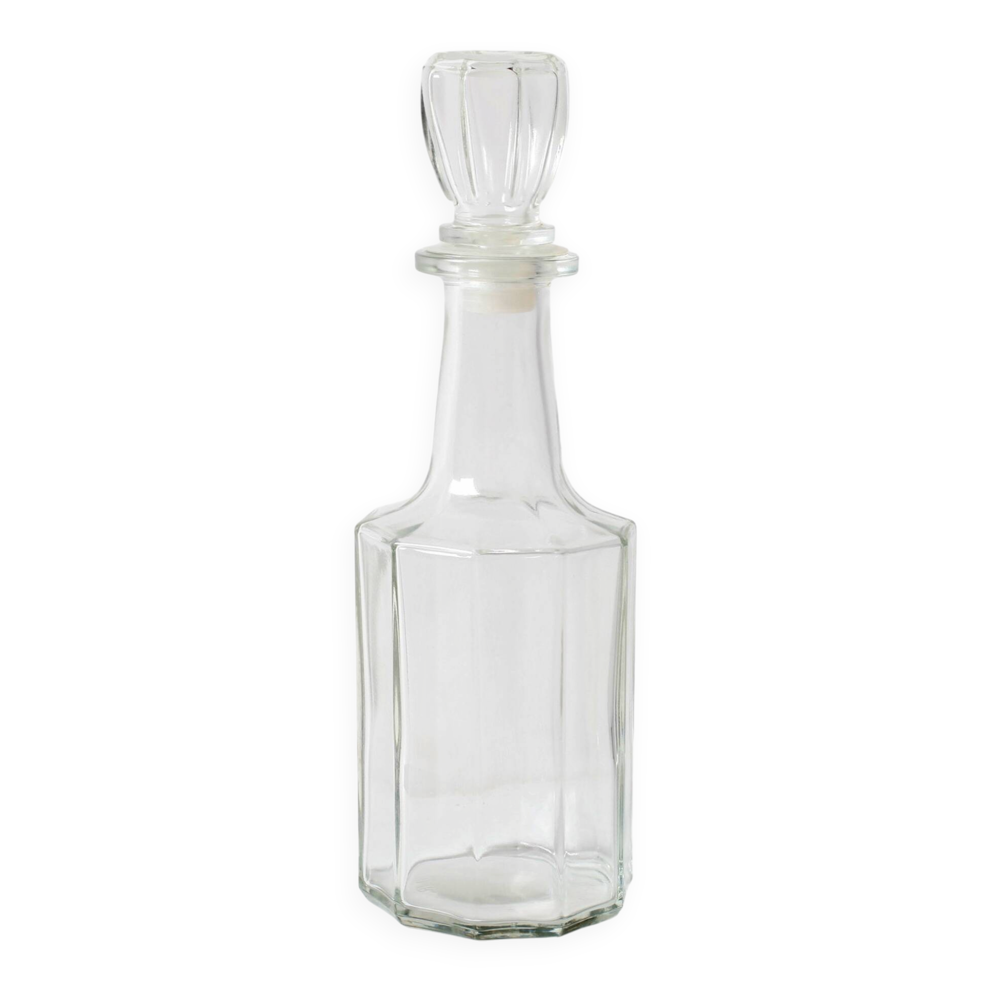 Vintage Italian Clear Glass Decanter / Marked “O.R. brevettato”