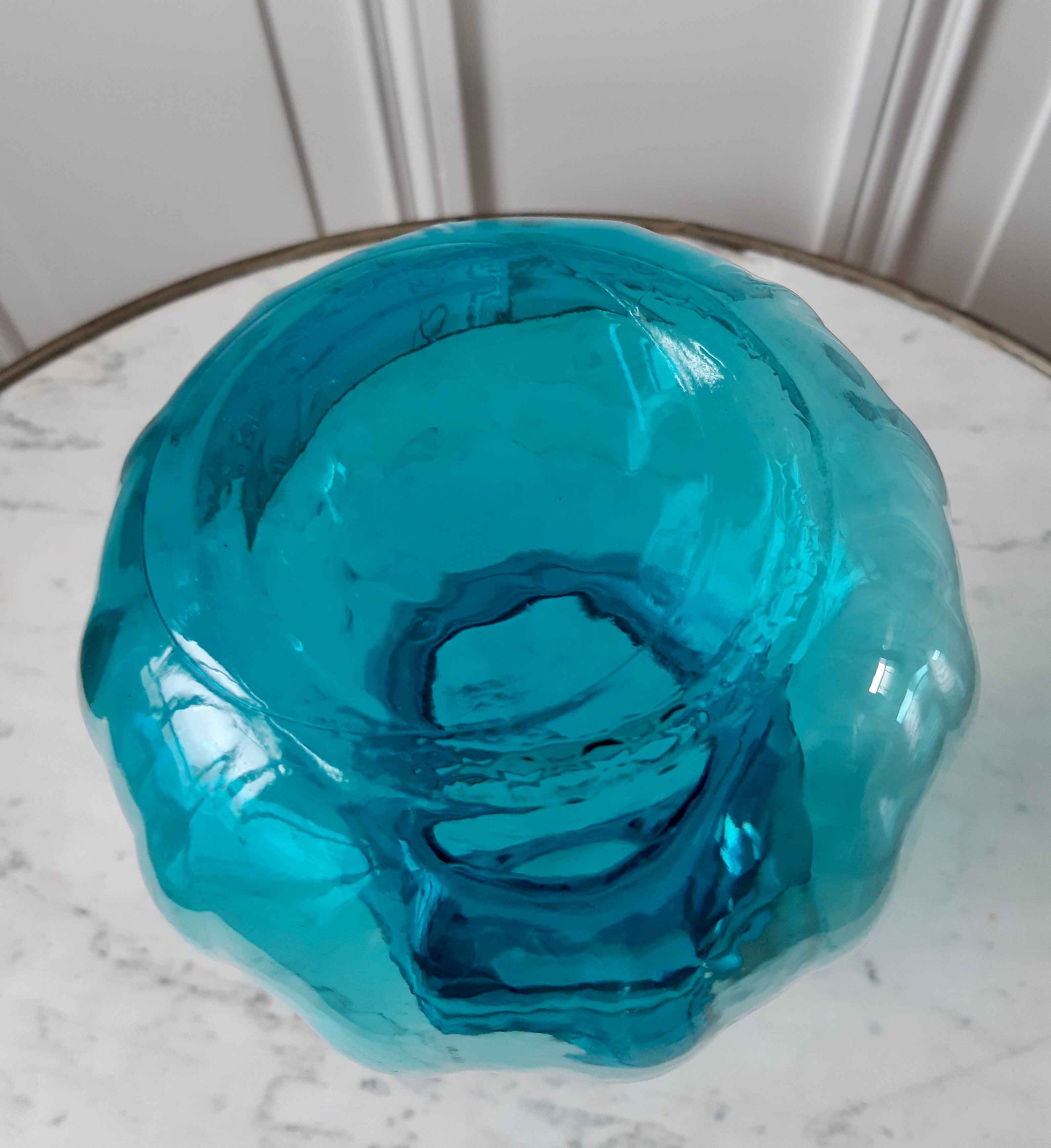 70s turquoise blue vase
