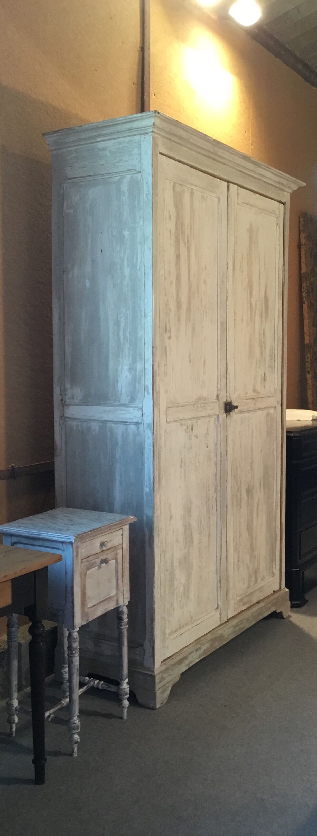 White patinated wardrobe