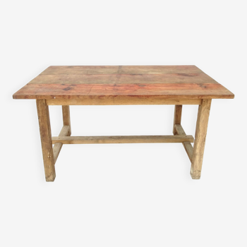 Solid oak wood table and pine top.