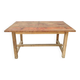 Solid oak wood table and pine top.