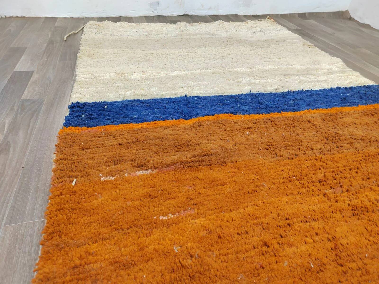 Unique natural wool Moroccan rug 3x2 m