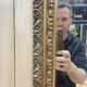 Petit miroir d'entre deux en bois doré