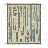 Tapis en laine beige unique tribal fait à la main de 260 cm x 307 cm