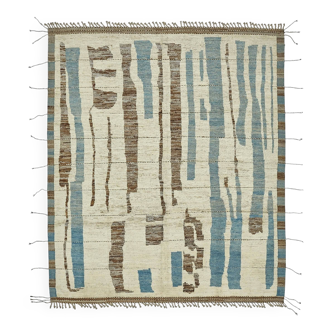 Hand-Knotted Tribal Unique 260 cm x 307 cm Beige Wool Carpet