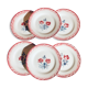 Set of 6 vintage flat plates Digoin décor Marjolaine
