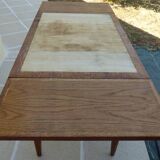 Italian wooden table with 2 extensions from 90 cm to 150 cm, completely restored