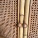 Bookcase, cannage in 3 modules and smoked glass trays - 70s