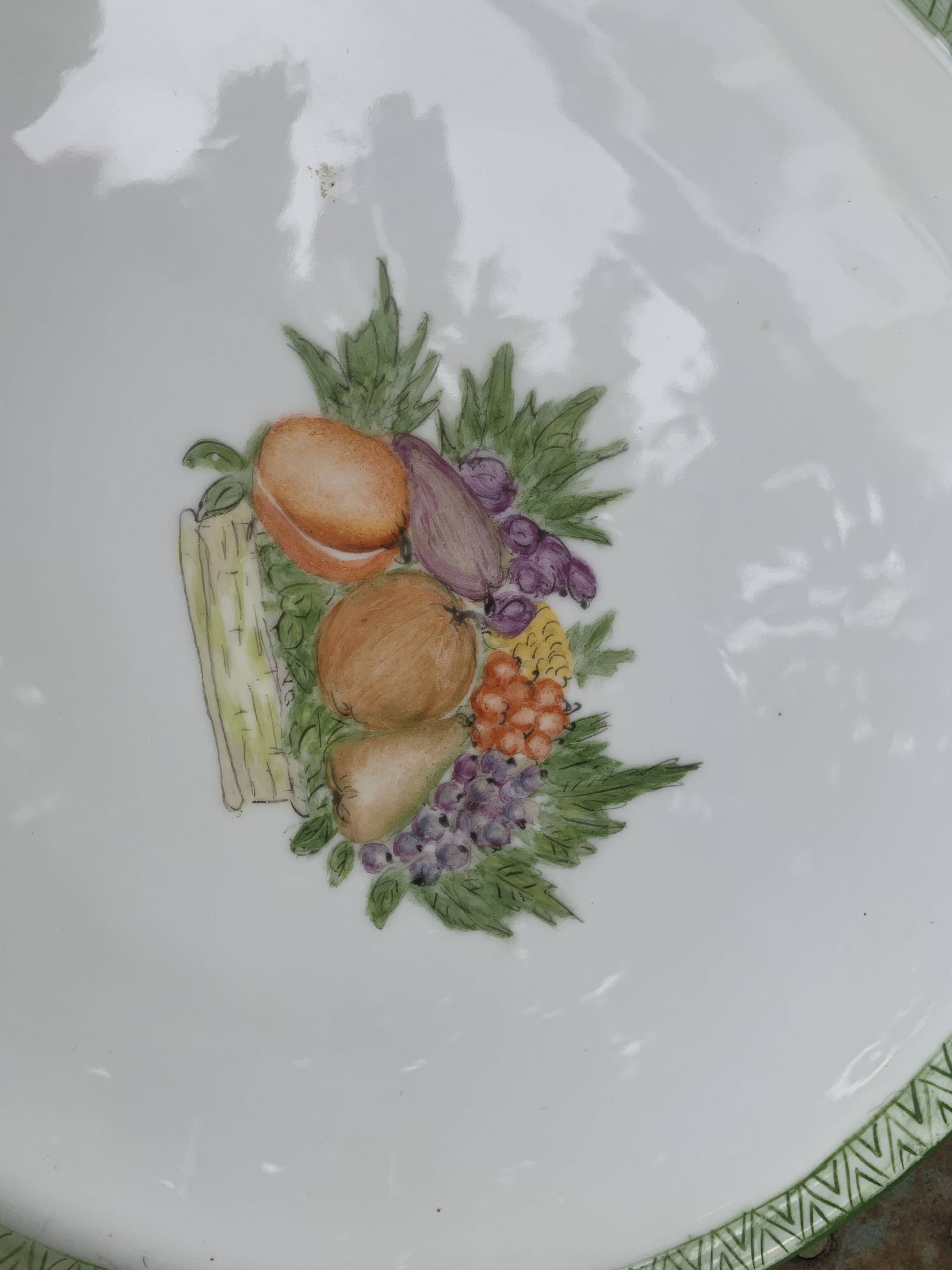 Limoges France cake dish, hand decorated, hand painted, vintage