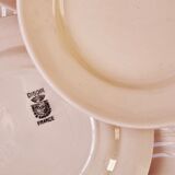 Set of 12 dessert plates Digoin rose