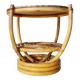 Vintage rattan side table with two round tops – 1960