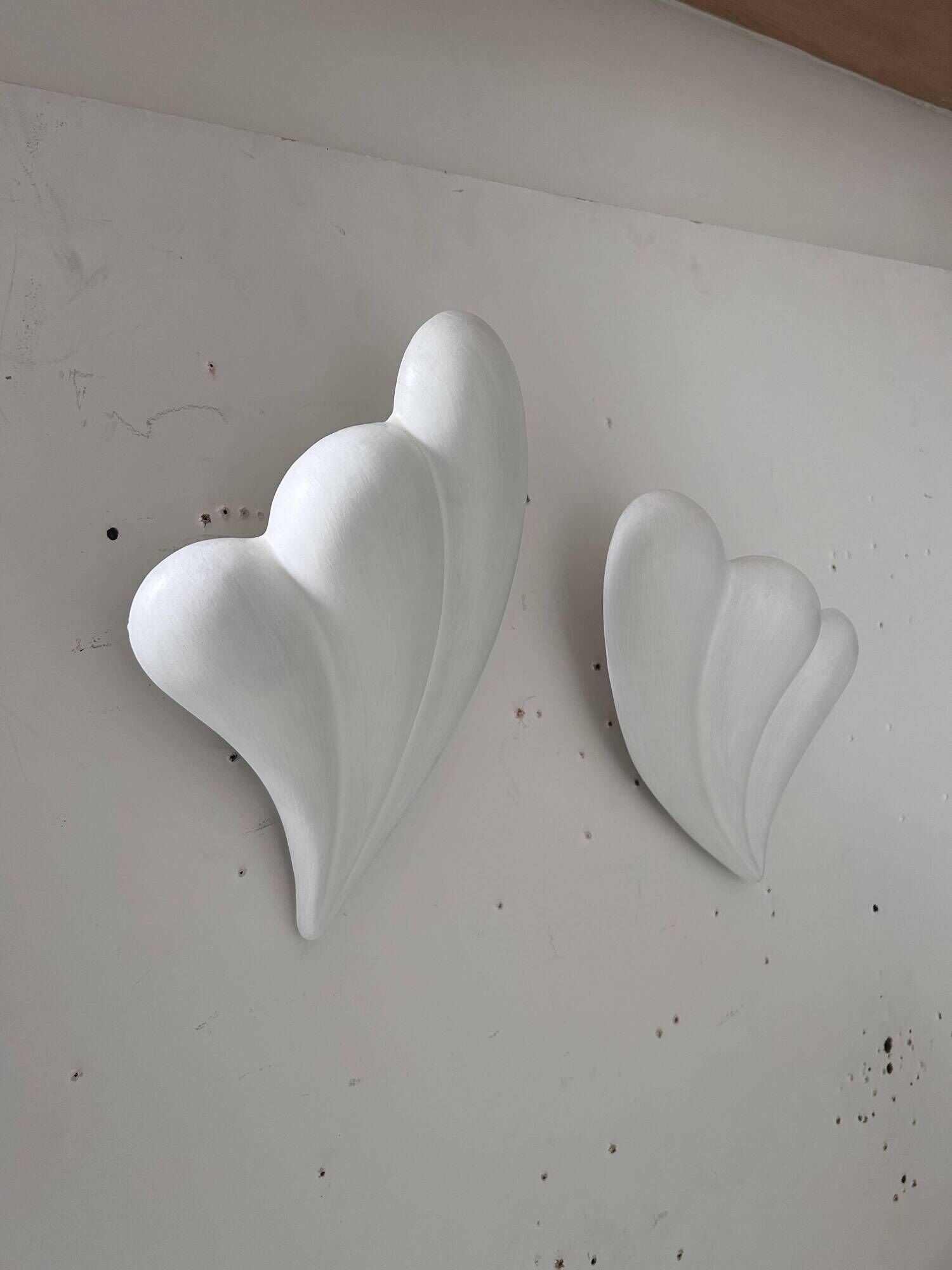Paire d'appliques vintage blanche, France 1970