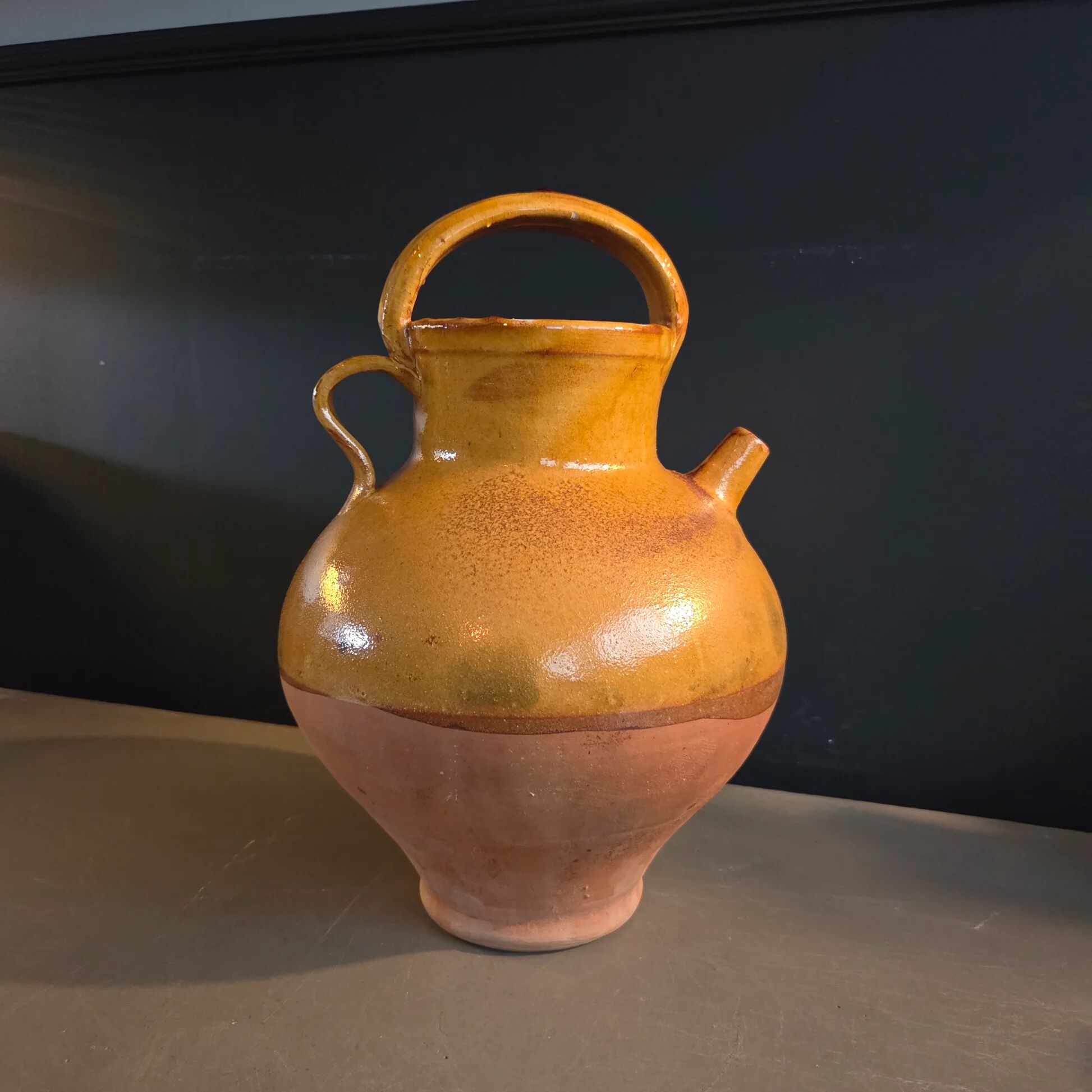 Ancient jar in glazed terracotta