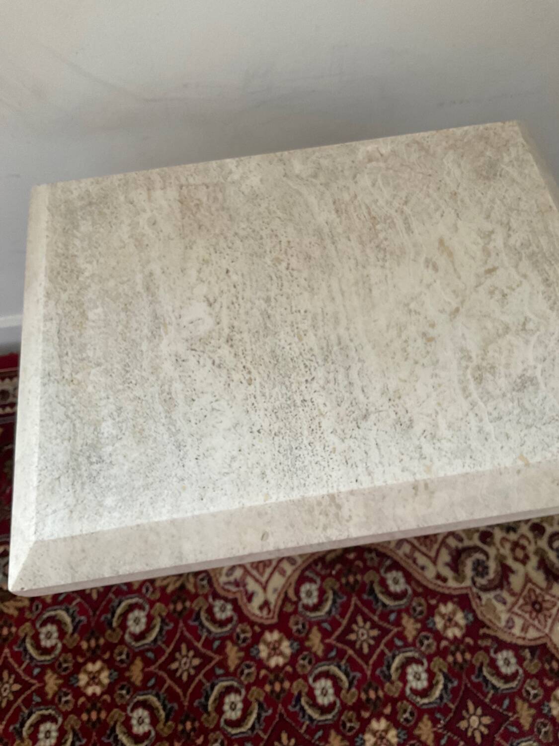 Duo of vintage travertine coffee tables and side tables