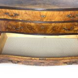 Italian art deco burl walnut chest of drawers, 1940s/50s