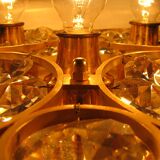 Lampe murale doré, cristaux de verre des années 1960