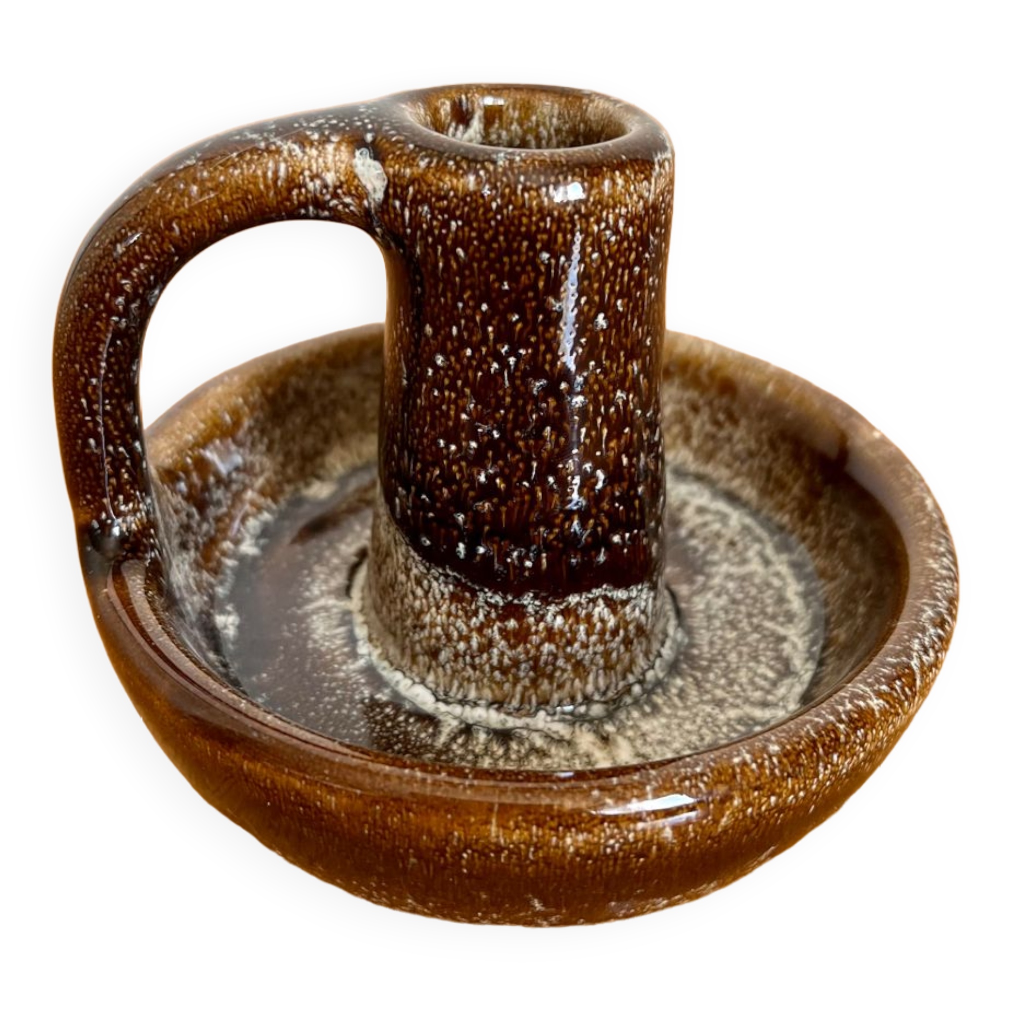 Vintage ceramic stoneware candle holder 1950