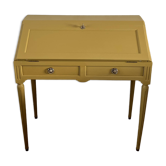 Small secretary desk in Louis XVI style, mustard yellow.