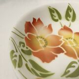 Set of 2 hollow plates Moulin des Loups - Ontario model - orange flowers