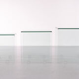 Glass nesting tables italy 1980s