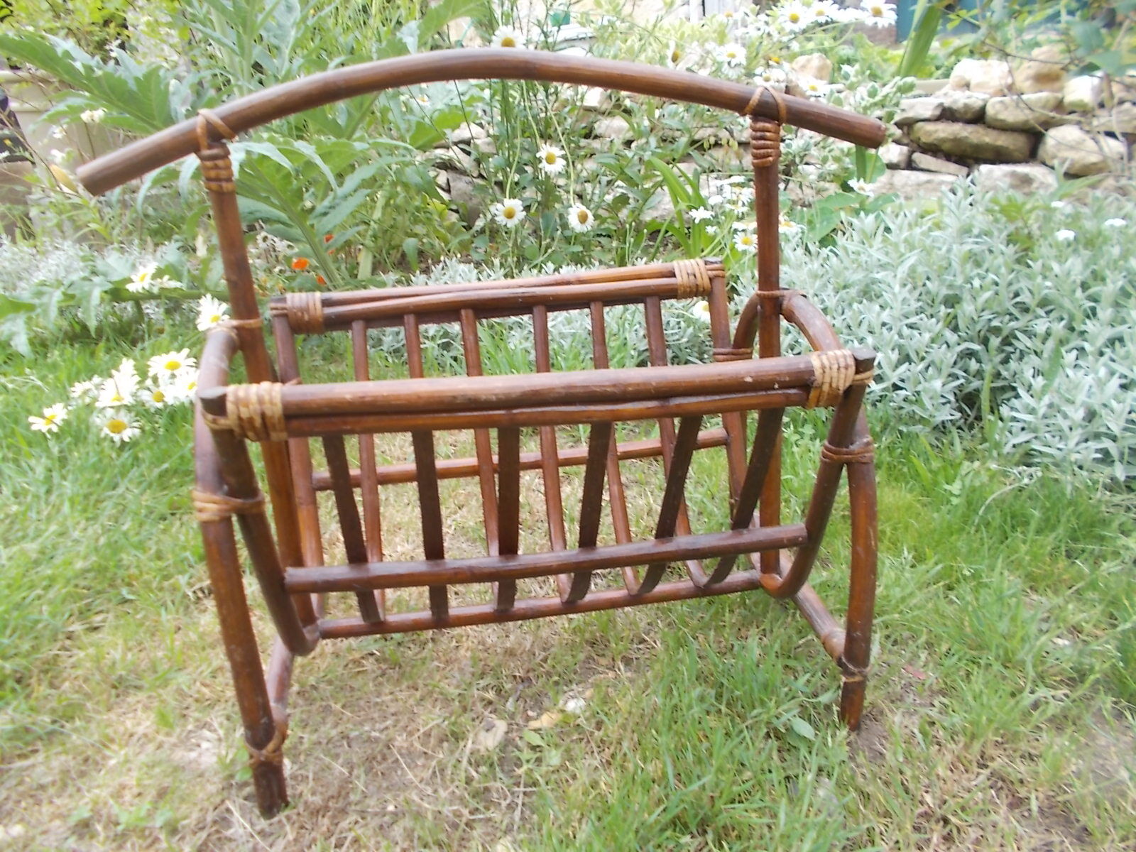 Vintage bamboo magazine door