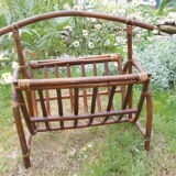 Vintage bamboo magazine door