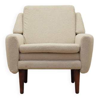 Fauteuil crème, design danois, années 1970, production : Danemark