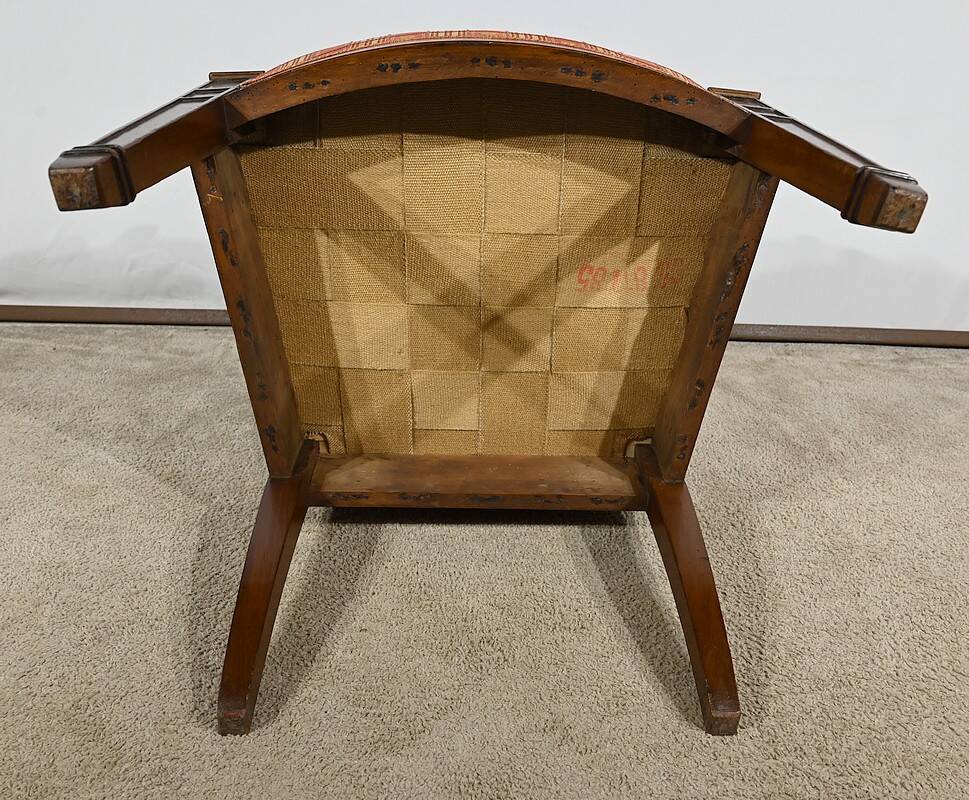 Solid Mahogany Armchair, Directoire Period – Early 19th Century