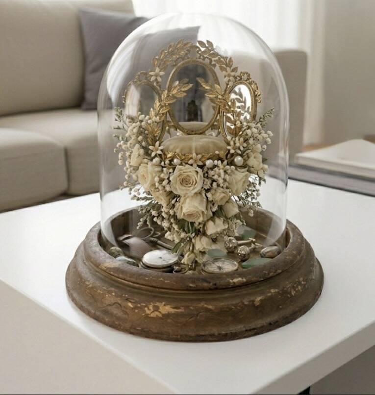 Golden leaf wooden base from the 19th century