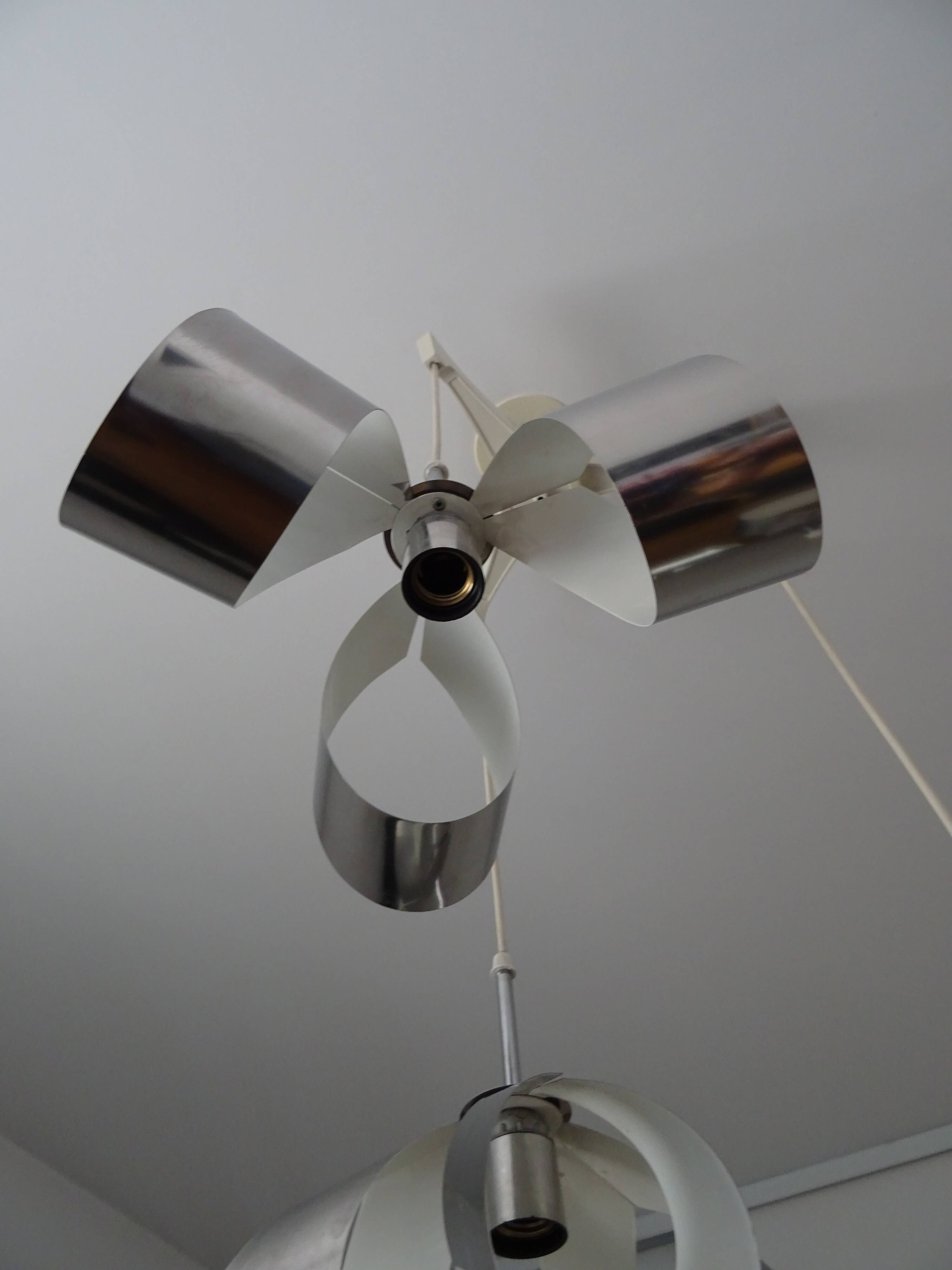 Stainless steel flower cascade suspension, 1970