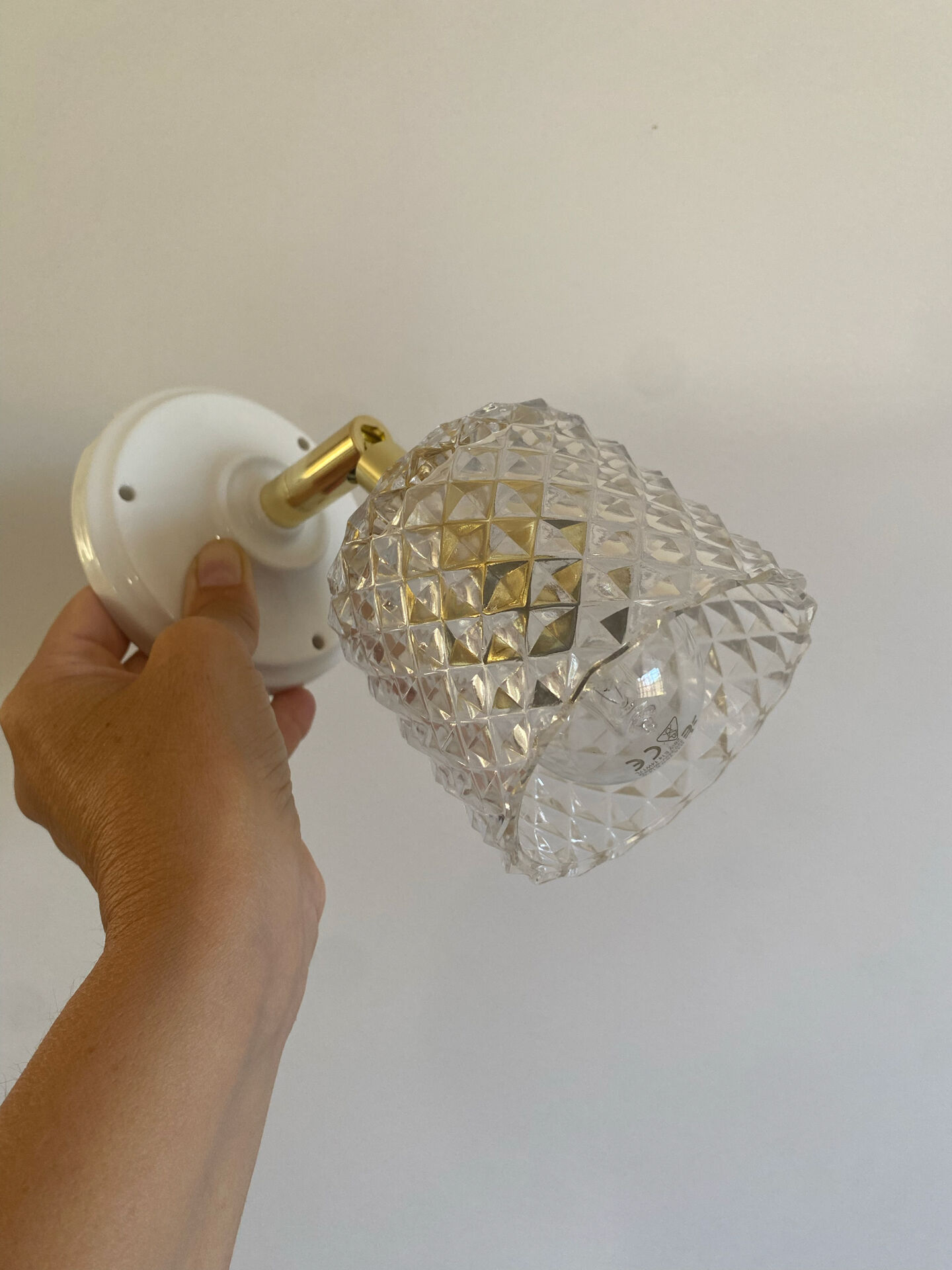 Pair of vintage glass globe wall sconces