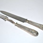 Rococo service cutlery in SILVER Minerve Armand Frenais 1900 Serving knife and fork