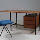 French modernist desk in wood and metal, 1950s