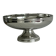 Large silver stainless steel pedestal bowl